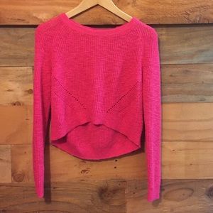 Anthropologie Moth brand hi lo pink crop sweater